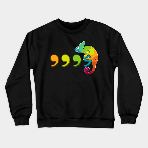 Comma Chameleon Crewneck Sweatshirt by Rengaw Designs